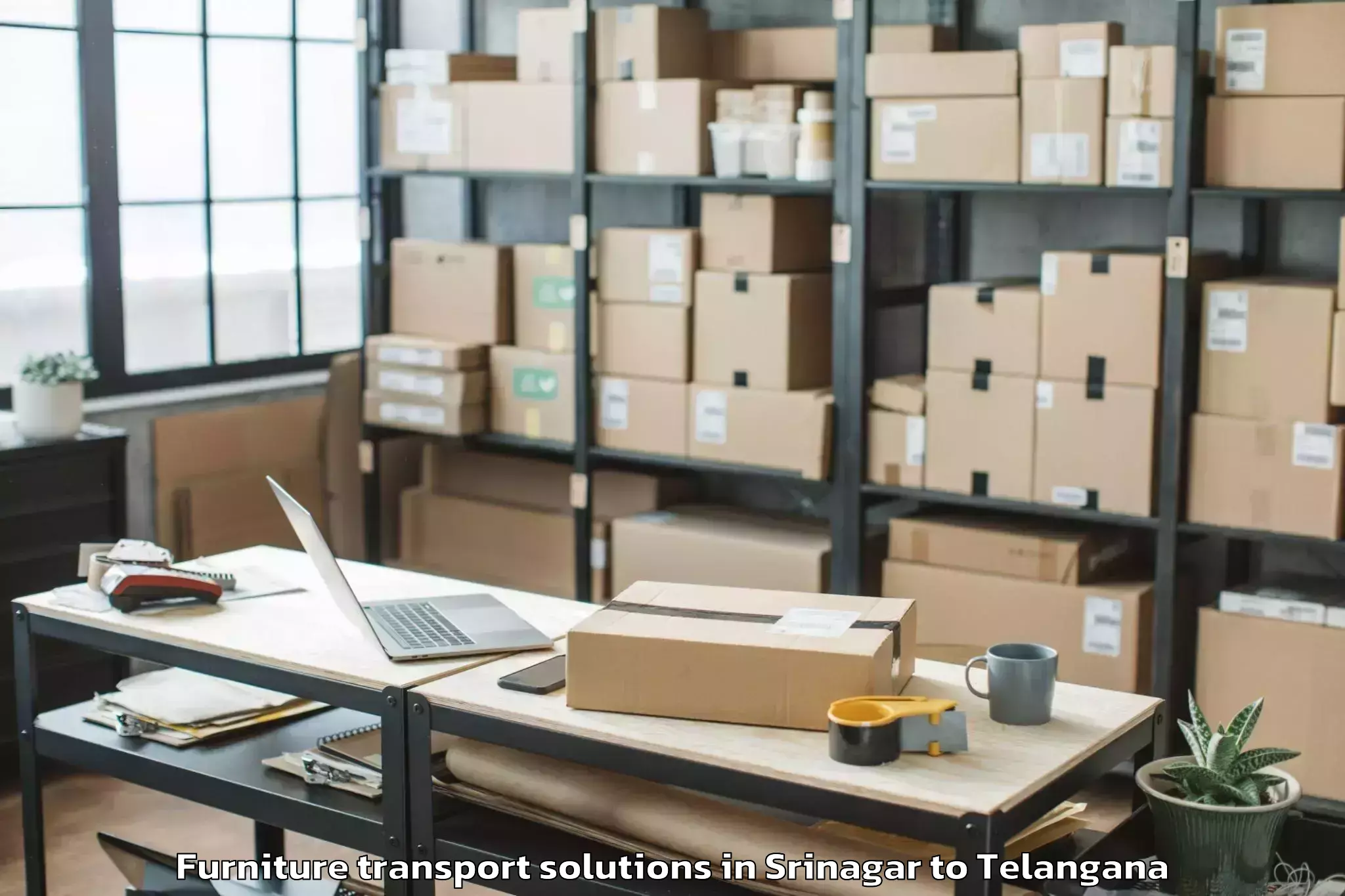 Efficient Srinagar to Thripuraram Furniture Transport Solutions